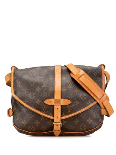 Pre-owned Louis Vuitton 1999 Monogram Saumur 25 Crossbody Bag In Brown