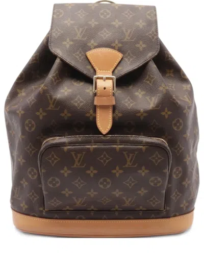 Pre-owned Louis Vuitton 1999 Montsouris Gm Backpack In Brown