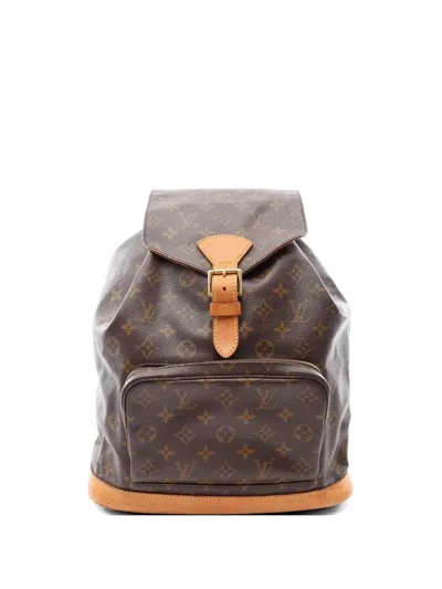 Pre-owned Louis Vuitton 1999 Montsouris Gm Backpack In Brown