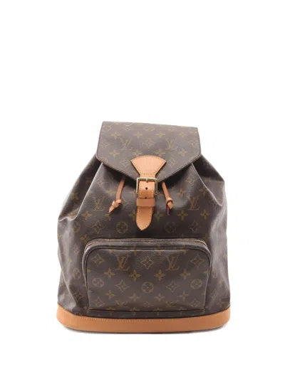 Pre-owned Louis Vuitton 1999 Montsouris Gm Monogram Backpack In Brown