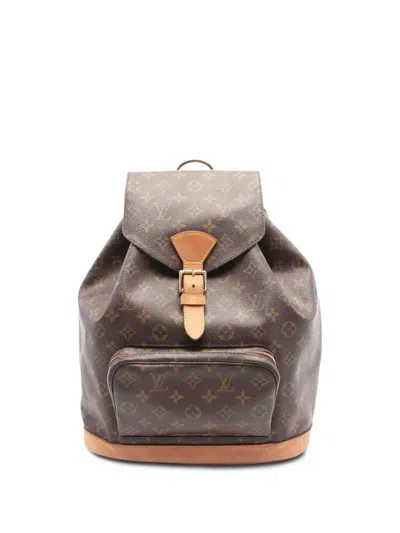 Pre-owned Louis Vuitton 1999 Montsouris Gm Monogram Backpack In Brown