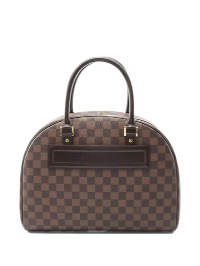 Pre-owned Louis Vuitton 1999 Nolita Damier Ebène Handbag In Brown