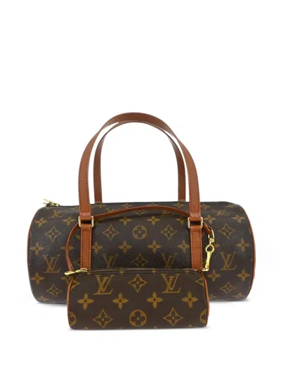 Pre-owned Louis Vuitton 1999 Papillon 30 Monogram Tote Bag In Brown