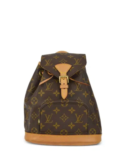 Pre-owned Louis Vuitton 1999  Mini Montsouris Backpack In Brown