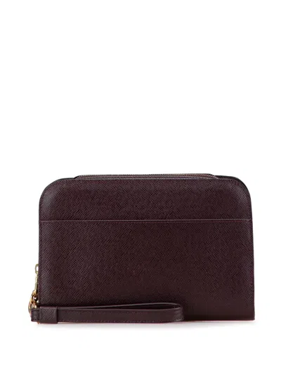 Pre-owned Louis Vuitton 1999 Taiga Pochette Baikal Clutch Bag In Red