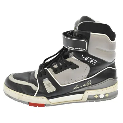 Pre-owned Louis Vuitton 19ss Trainer Line High-top Sneakers Cl 1128 Black/gray