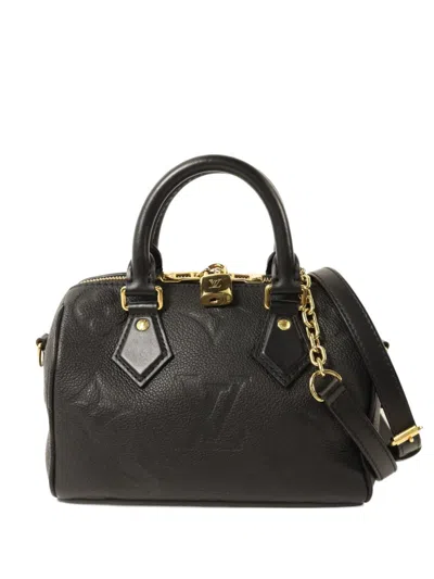 Pre-owned Louis Vuitton 20 Monogram Empreinte Speedy Bandouliere Tote Bag In Black