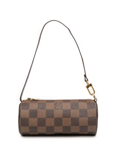 Pre-owned Louis Vuitton 2000-2010 Damier Ebene Papillon Pochette Handbag In Brown