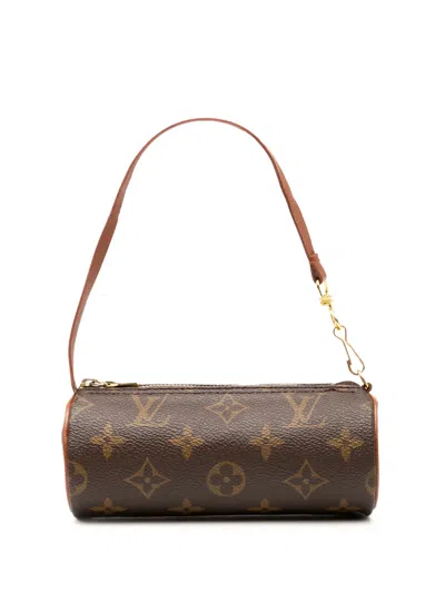 Pre-owned Louis Vuitton 2000-2010 Monogram Papillon Pochette Handbag In Brown