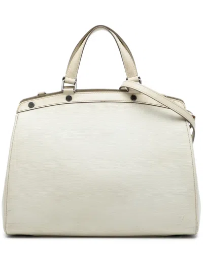 Pre-owned Louis Vuitton 2000-2020 Epi Brea Gm Satchel In White