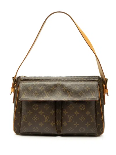 Pre-owned Louis Vuitton 2000-2020 Monogram Viva Cite Gm Shoulder Bag In Brown