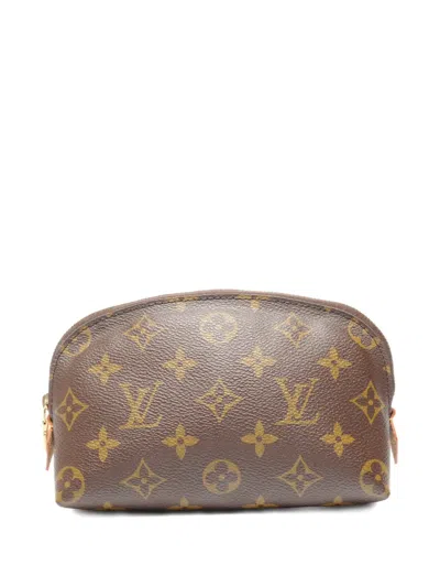 Pre-owned Louis Vuitton 2000-2020s Monogram Cosmetic Pouch In Brown