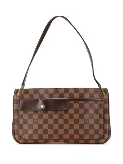 Pre-owned Louis Vuitton 2000-2024 Damier Ebene Aubagne Shoulder Bag In Brown