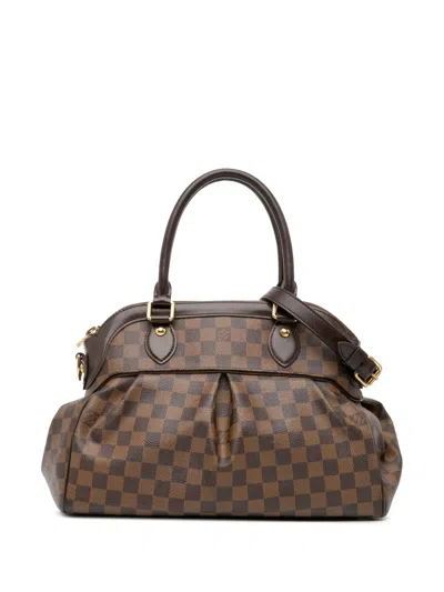 Pre-owned Louis Vuitton 2000-2024 Damier Ebene Trevi Pm Satchel In Brown