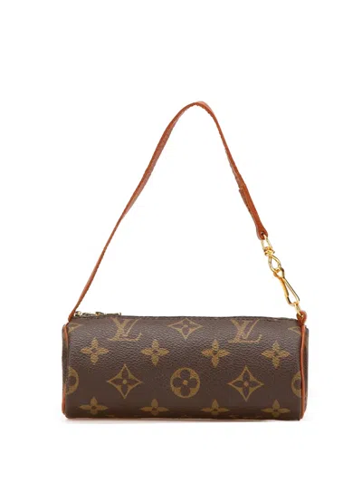 Pre-owned Louis Vuitton 2000-2024 Monogram Papillon Pochette Handbag In Brown