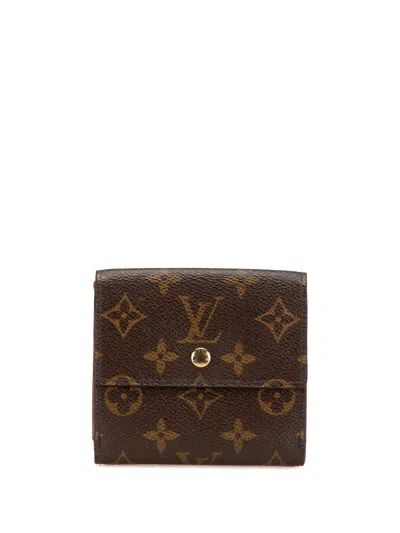 Pre-owned Louis Vuitton 2000-2024 Monogram Portefeuille Elise Wallet Small Wallets In Brown