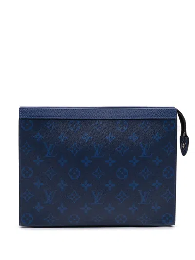 Pre-owned Louis Vuitton 2000-2024 Monogram Taigarama Pochette Voyage Mm Clutch Bag