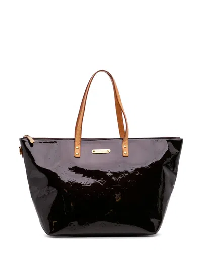 Pre-owned Louis Vuitton 2000-2024 Monogram Vernis Bellevue Gm Tote Bag In Purple