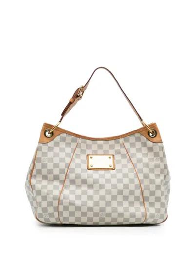 Pre-owned Louis Vuitton 2000-2025 Damier Azur Galliera Pm Shoulder Bag In White
