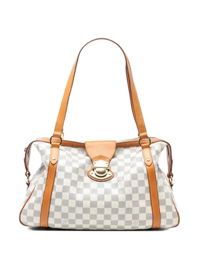 Pre-owned Louis Vuitton 2000-2025 Damier Azur Stresa Pm Shoulder Bag In White