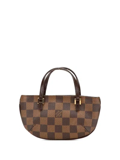 Pre-owned Louis Vuitton 2000-2025 Damier Ebene Manosque Pochette Handbag In Brown
