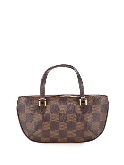 Pre-owned Louis Vuitton 2000-2025 Damier Ebene Manosque Pochette Handbag In Brown