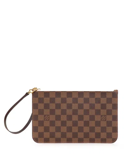 Pre-owned Louis Vuitton 2000-2025 Damier Ebene Neverfull Mm Pouch