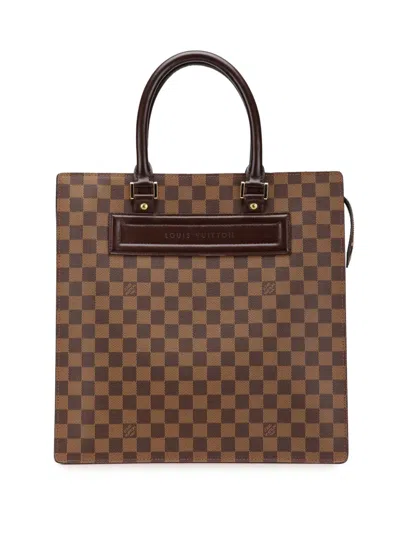 Pre-owned Louis Vuitton 2000-2025 Damier Ebene Venice Sac Plat Gm Tote Bag