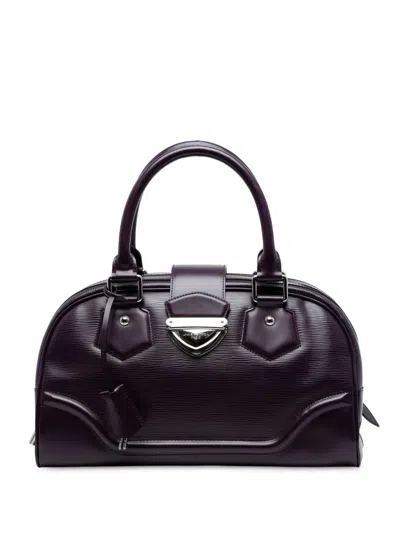 Pre-owned Louis Vuitton 2000-2025 Epi Bowling Montaigne Gm Handbag In Purple