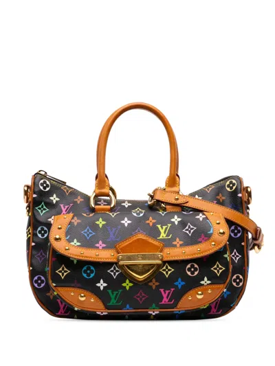 Pre-owned Louis Vuitton 2000-2025 Monogram Multicolore Rita Satchel In Black