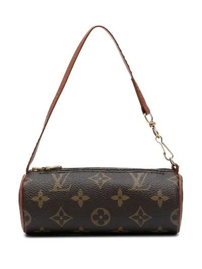 Pre-owned Louis Vuitton 2000-2025 Monogram Papillon Pochette Handbag In Brown
