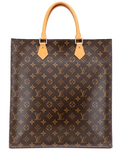 Pre-owned Louis Vuitton 2000-2025 Monogram Sac Plat Tote Bag In Brown