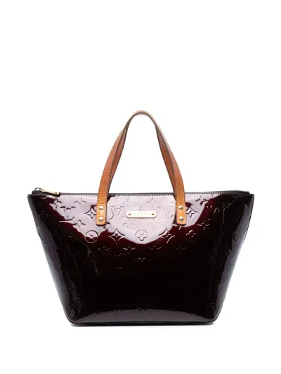 Pre-owned Louis Vuitton 2000-2025 Monogram Vernis Bellevue Pm Handbag In Purple