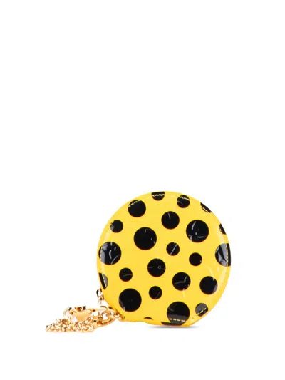 Pre-owned Louis Vuitton 2000-2025 Monogram Vernis Kusama Infinity Dots Chapeau Purse Coin Pouch In Yellow