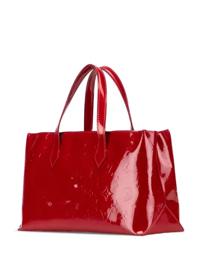 Pre-owned Louis Vuitton 2000-2025 Monogram Vernis Wilshire Pm Handbag In Red