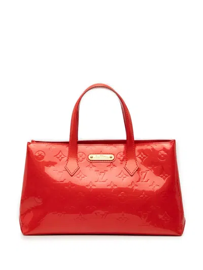 Pre-owned Louis Vuitton 2000-2025 Monogram Vernis Wilshire Pm Handbag In Red