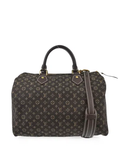 Pre-owned Louis Vuitton 2000 30 Mini Lin Speedy Tote Bag In Brown