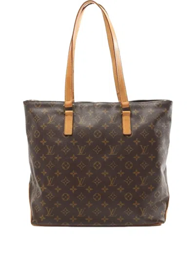 Pre-owned Louis Vuitton 2000 Cabas Mezzo Tote Bag In Brown