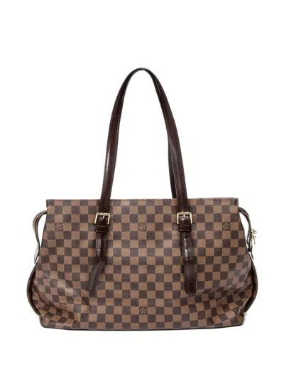 Pre-owned Louis Vuitton 2000 Damier Azur Tote Bag In Brown