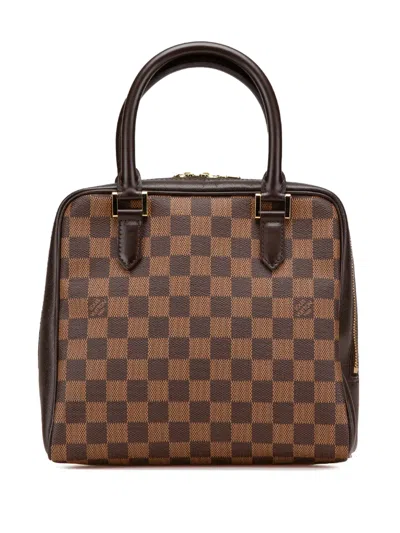Pre-owned Louis Vuitton 2000 Damier Ebene Brera Handbag In Brown