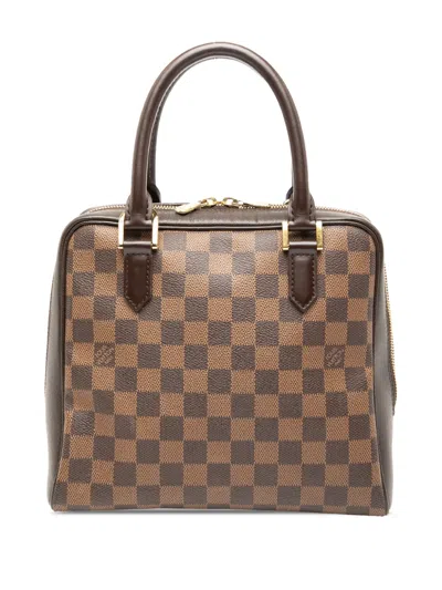 Pre-owned Louis Vuitton 2000 Damier Ebene Brera Handbag In Brown