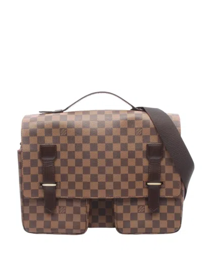 Pre-owned Louis Vuitton 2000 Damier Ebene Broadway Satchel In Brown