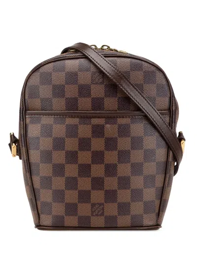Pre-owned Louis Vuitton 2000 Damier Ebene Ipanema Pm Crossbody Bag In Brown