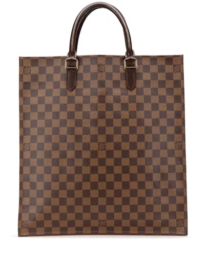 Pre-owned Louis Vuitton 2000 Damier Ebene Sac Plat Tote Bag