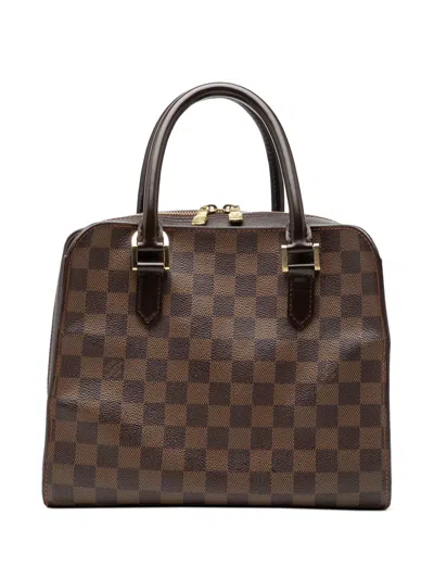 Pre-owned Louis Vuitton 2000 Damier Ebene Triana Handbag In Brown