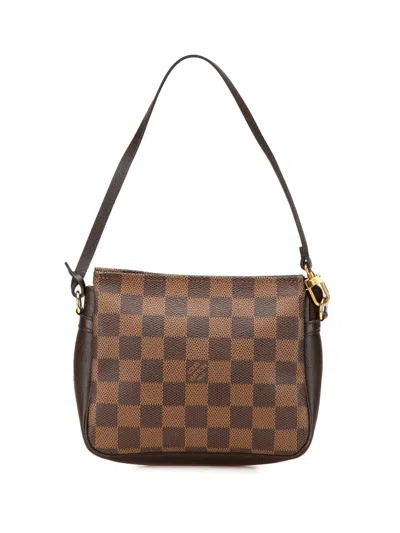 Pre-owned Louis Vuitton 2000 Damier Ebene Trousse Pochette Handbag In Brown