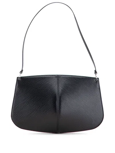 Pre-owned Louis Vuitton 2000 Epi Demi Lune Pochette Shoulder Bag In Black