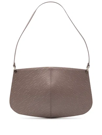 Pre-owned Louis Vuitton 2000 Epi Demi Lune Pochette Shoulder Bag In Purple