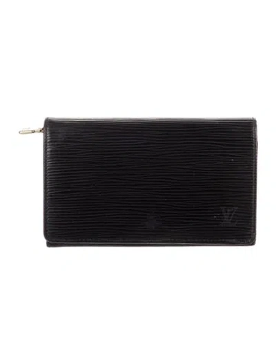 Pre-owned Louis Vuitton 2000 Epi Leather Wallet In Black