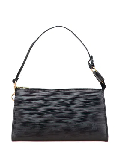 Pre-owned Louis Vuitton 2000 Epi Pochette Accessoires Shoulder Bag In Black